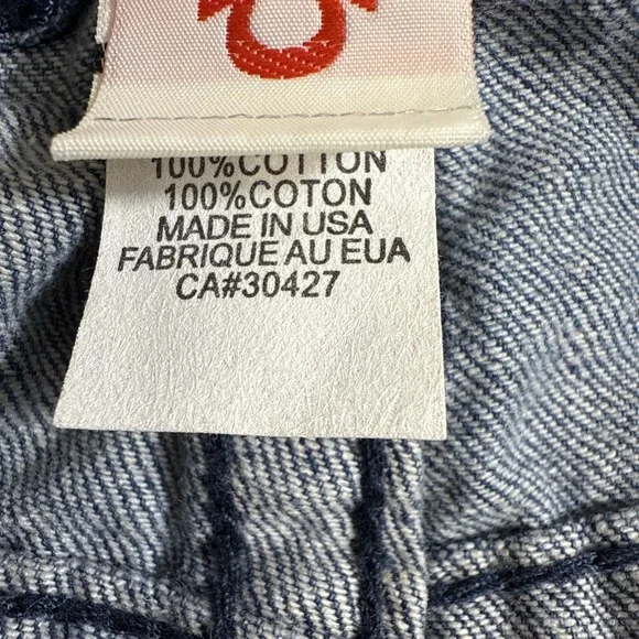 JEANS TRUE STRAIGHT RELIGION MEN 36X34 VTGSTYLE 24-870BRBTE Skull PATCH USA